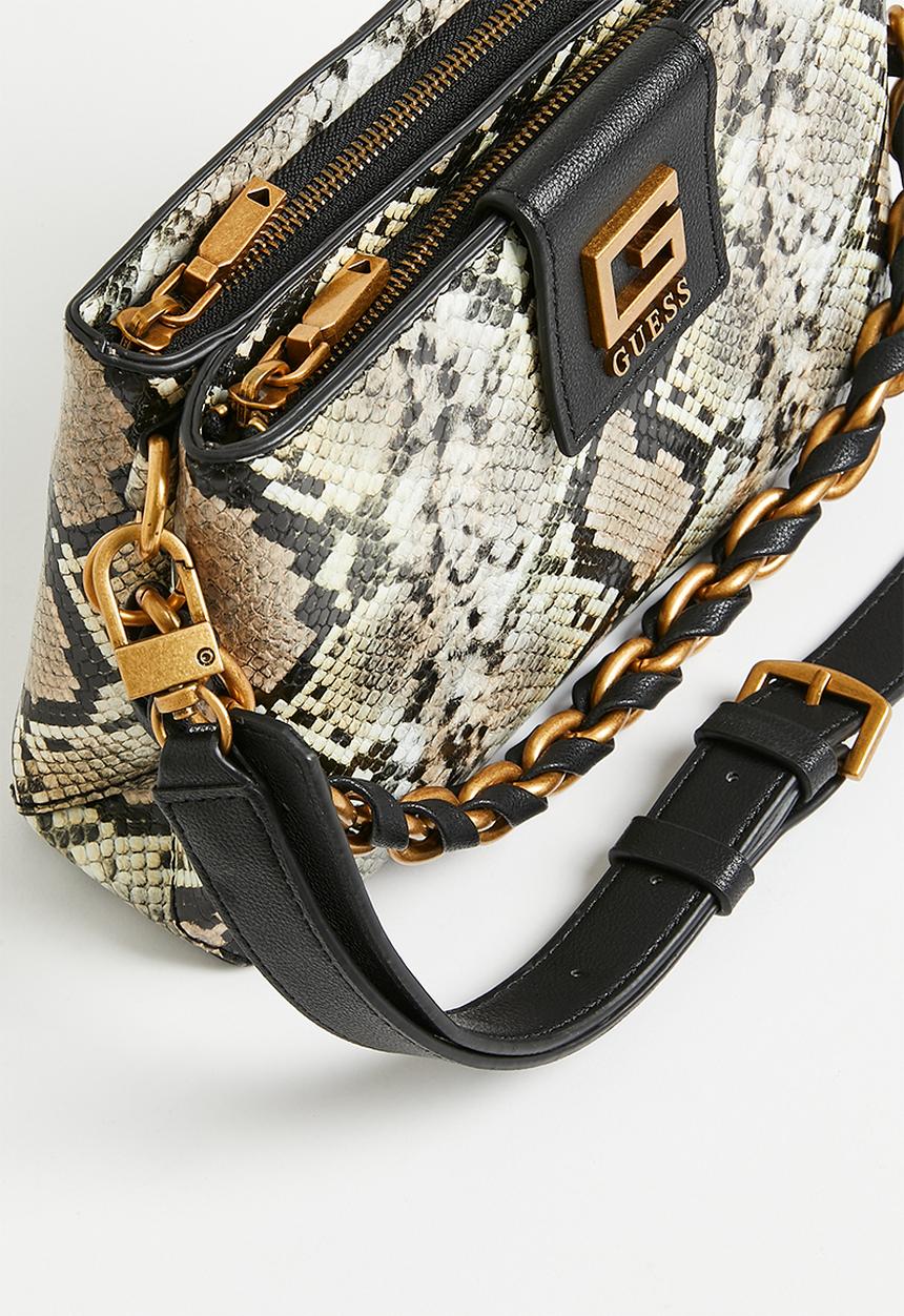 GUESS - Alva double zip crossbody - natural python