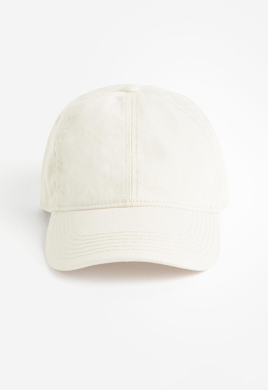 H&M - Washed-look denim cap - cream