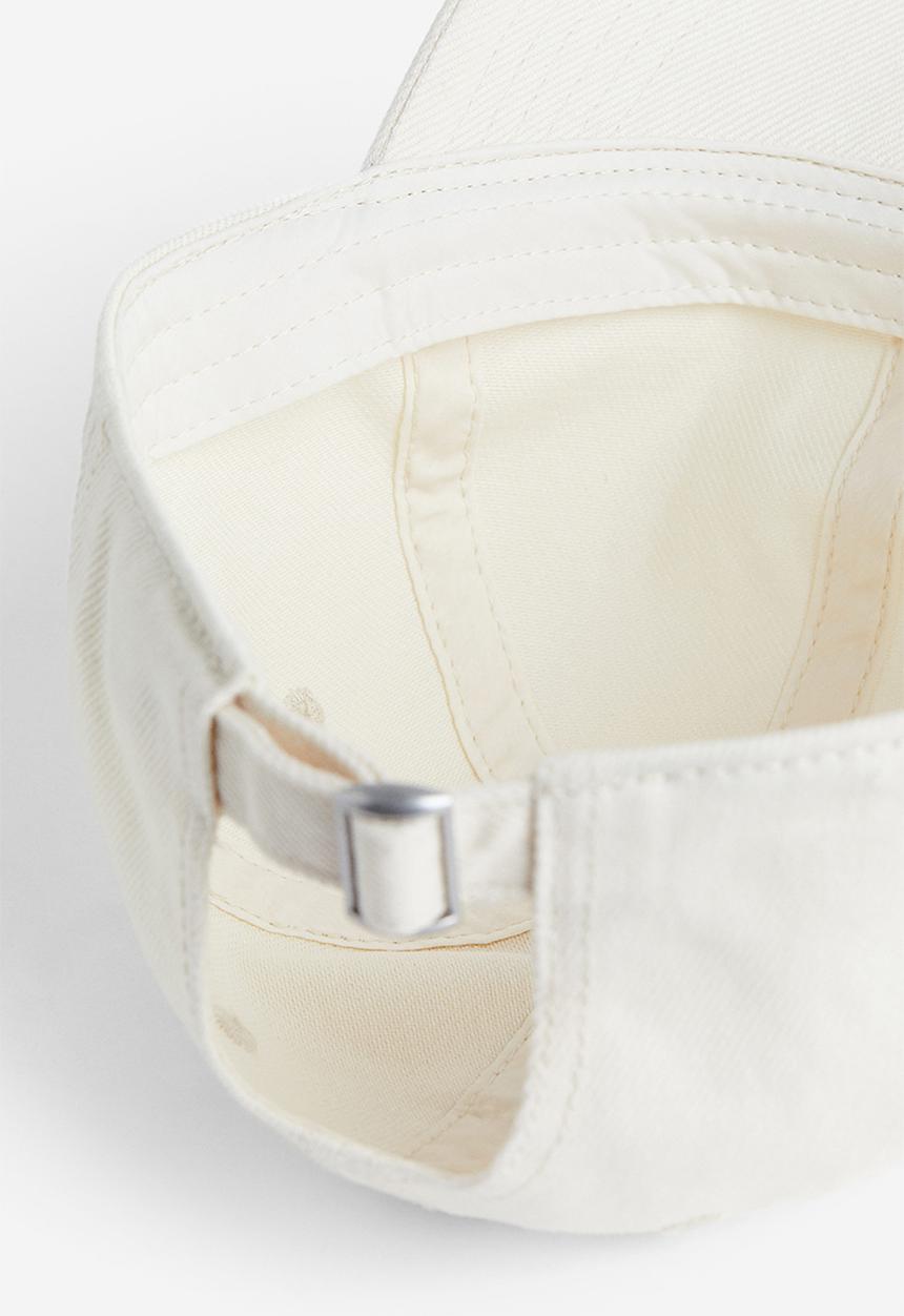 H&M - Washed-look denim cap - cream