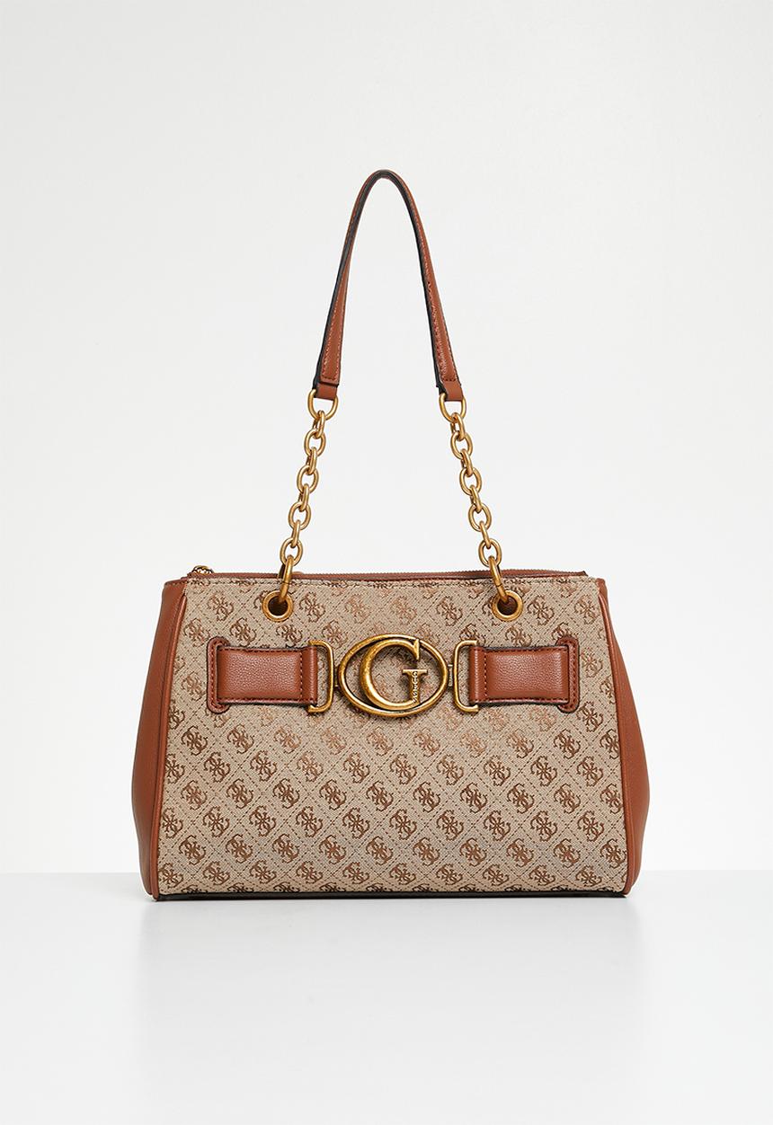GUESS - Aviana luxury satchel bag - latte/brown