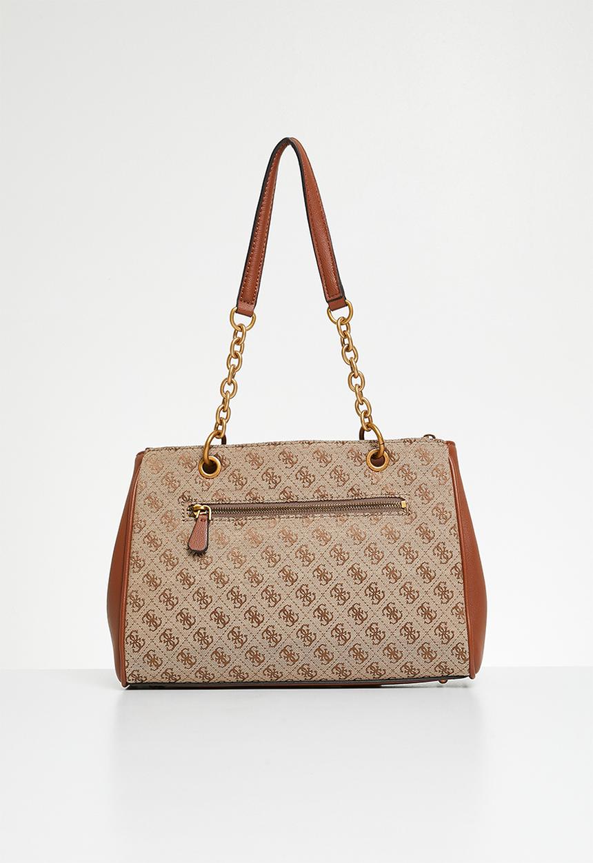 GUESS - Aviana luxury satchel bag - latte/brown