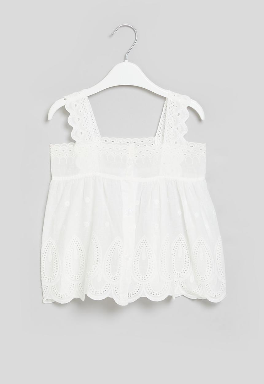 Pop Candy - Anglaise crop top - white