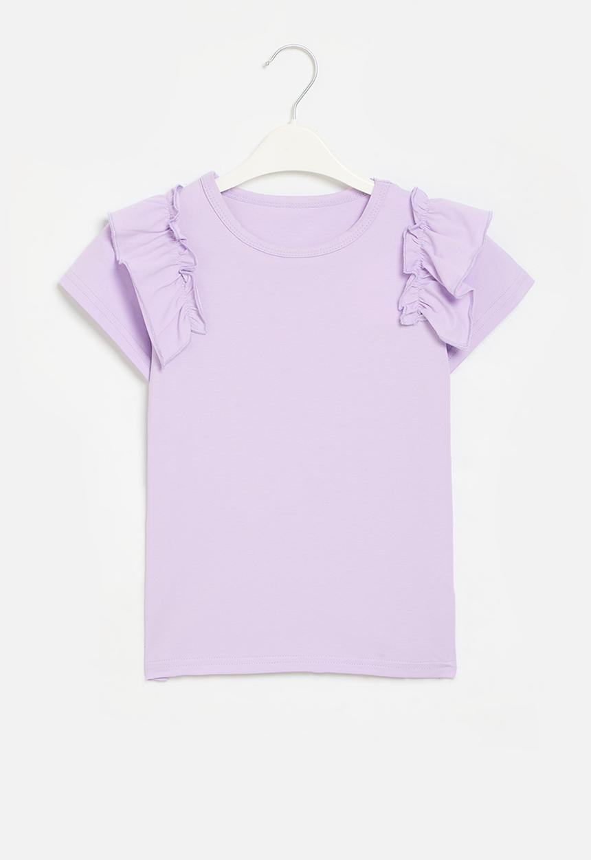 Pop Candy - Frilled sleeve tee - lilac