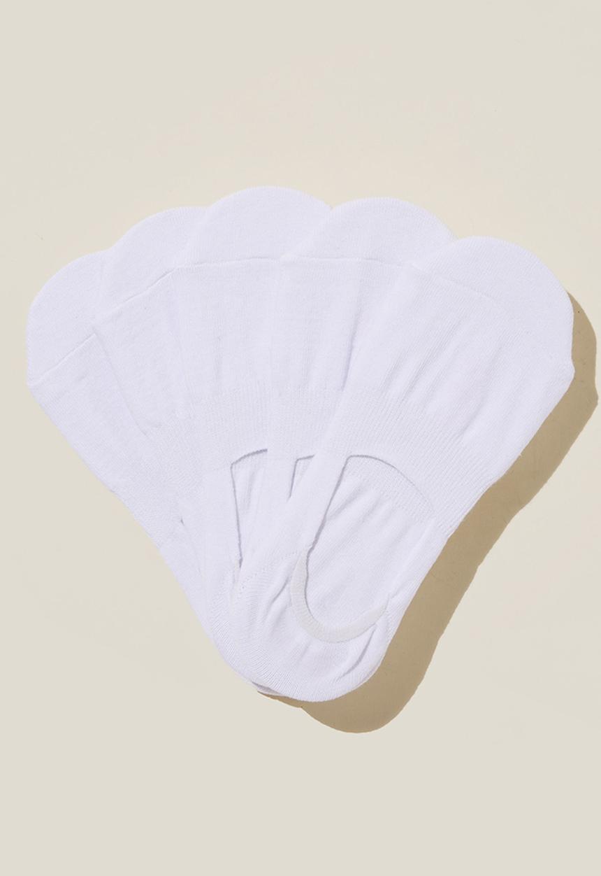 Cotton On - Body Invisible Socks 5 Pack - White