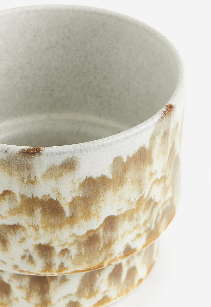 H&M - Terracotta plant pot - brown patterned