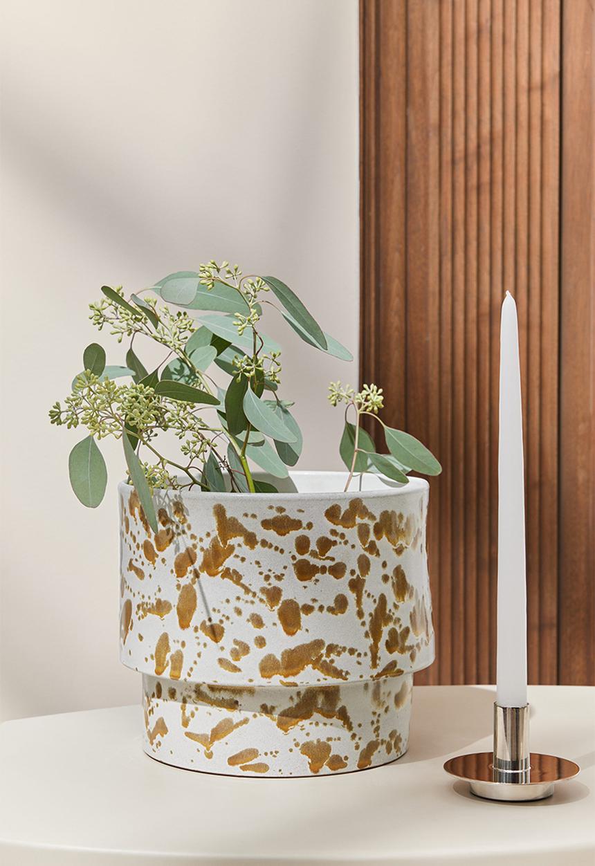 H&M - Terracotta plant pot - brown patterned