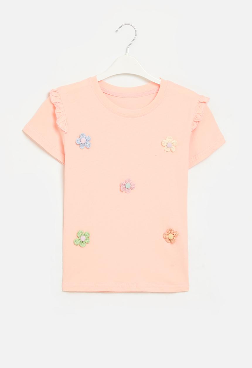 Pop Candy - Frilled sleeve top - pink