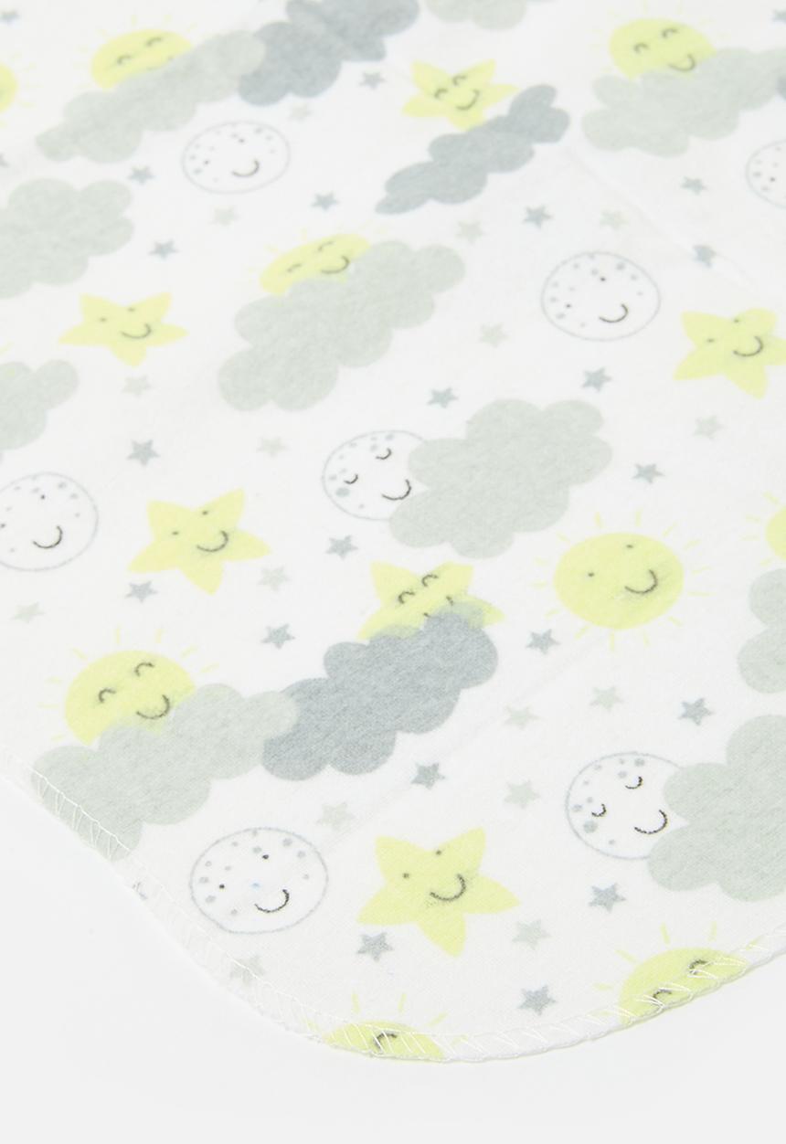 Pop Candy - 4 Piece Printed baby blankets - grey & yellow