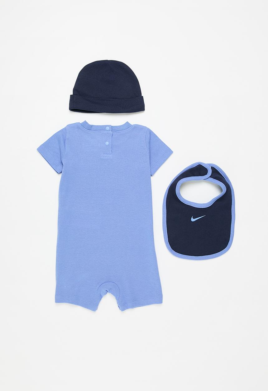 Nike - Nhn 3pc romper, hat, bib set - nike polar