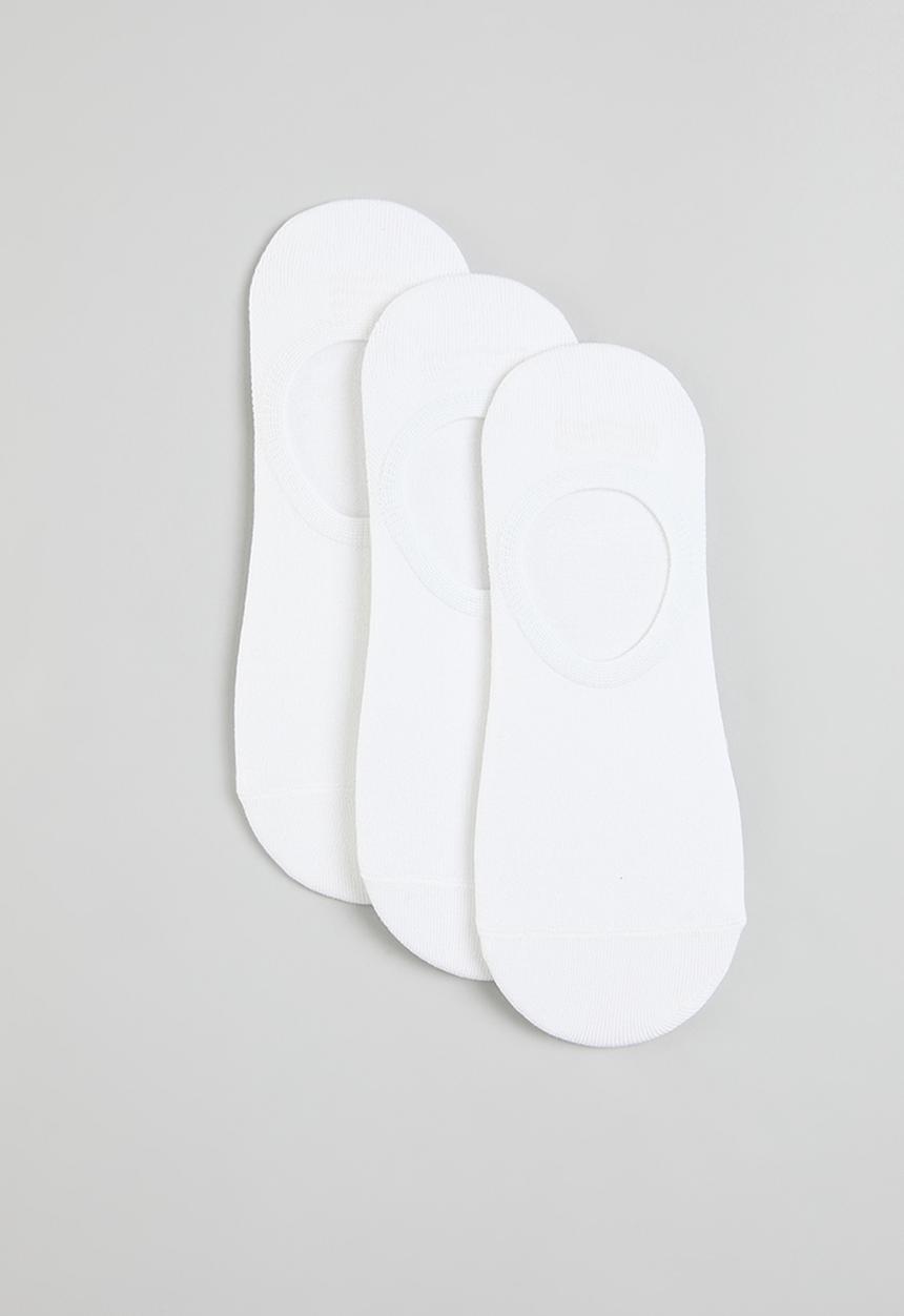Pop Candy - 3 Piece invisible socks set - white