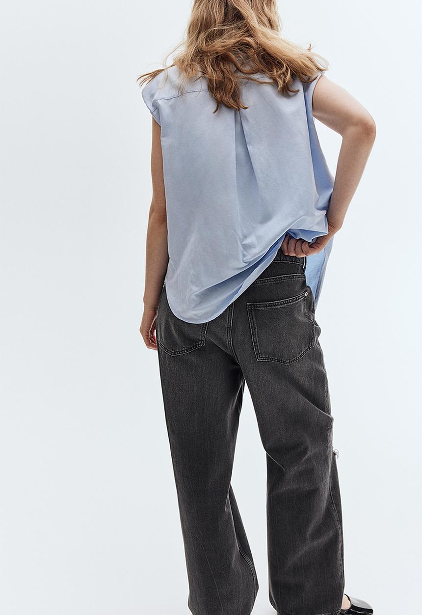 H&M - Baggy low jeans - black