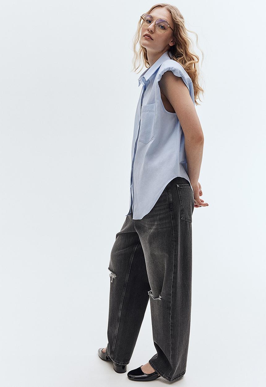 H&M - Baggy low jeans - black