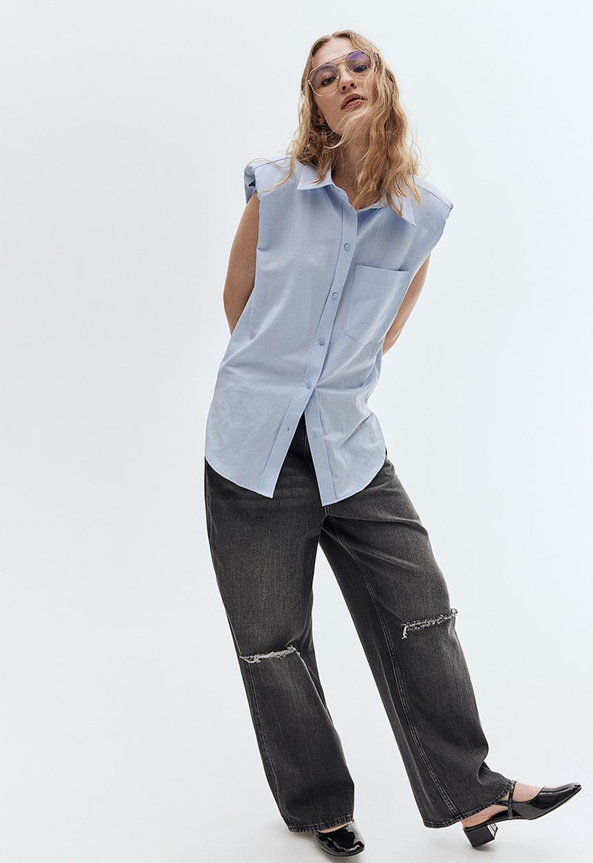 H&M - Baggy low jeans - black