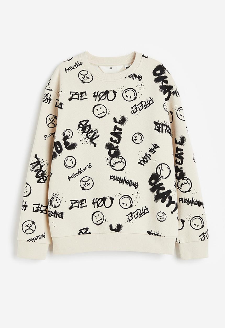 H&M - Printed sweatshirt - light beige & smileyworld®