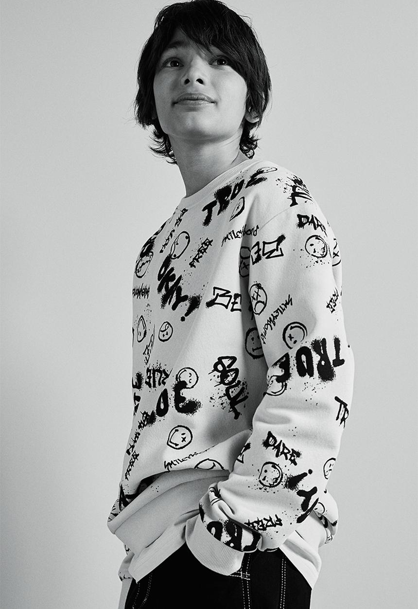 H&M - Printed sweatshirt - light beige & smileyworld®