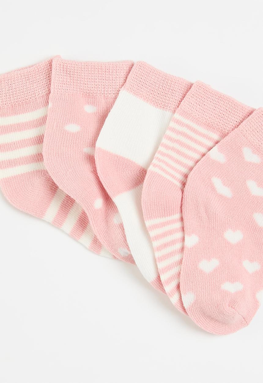 Pop Candy - 5 Pack striped socks set - pink