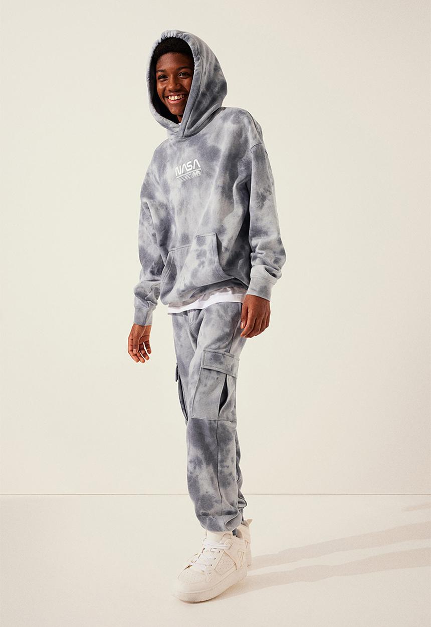 H&M - Cargo joggers - grey & tie-dye