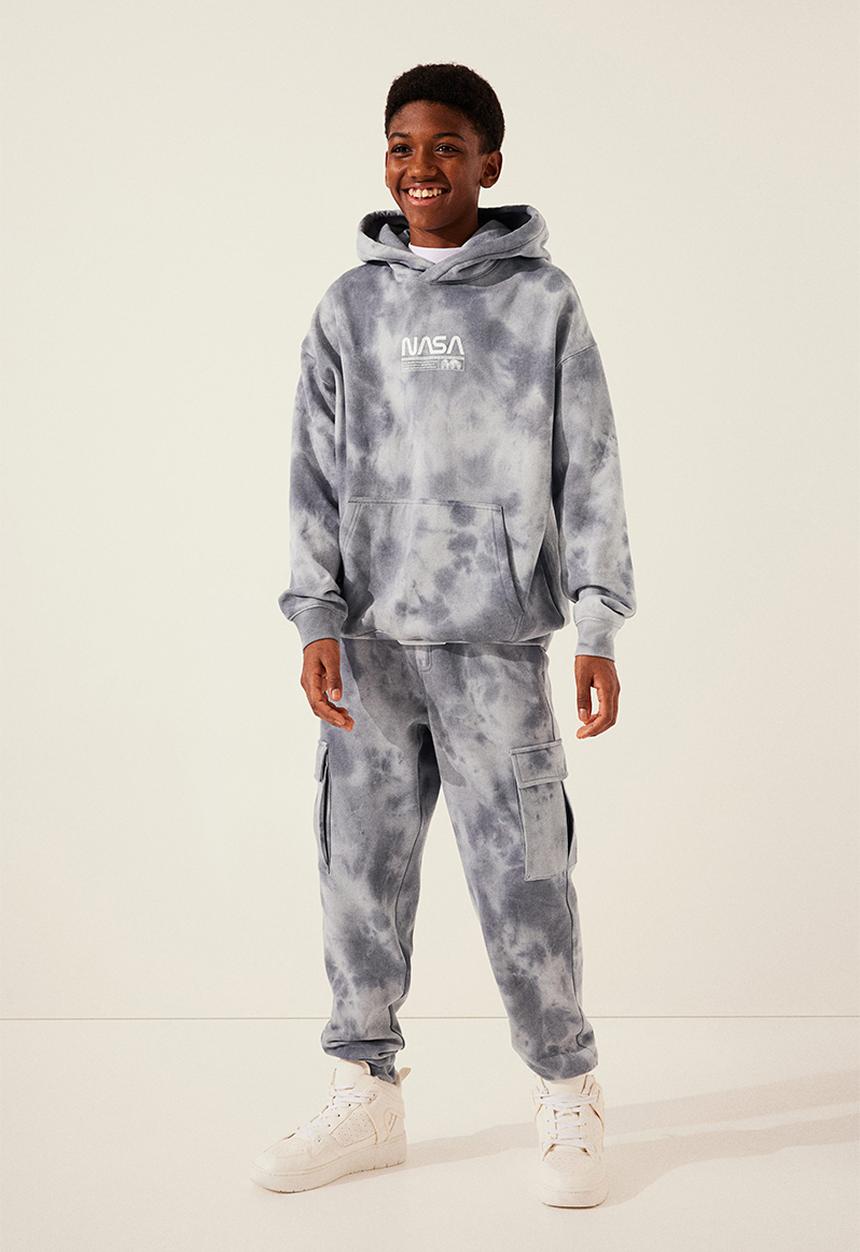 H&M - Cargo joggers - grey & tie-dye