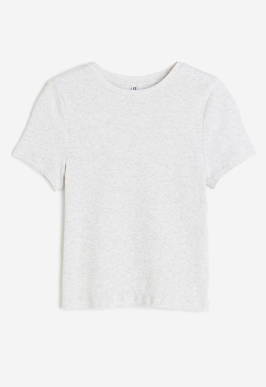 H&M - Fitted t-shirt - light grey marl
