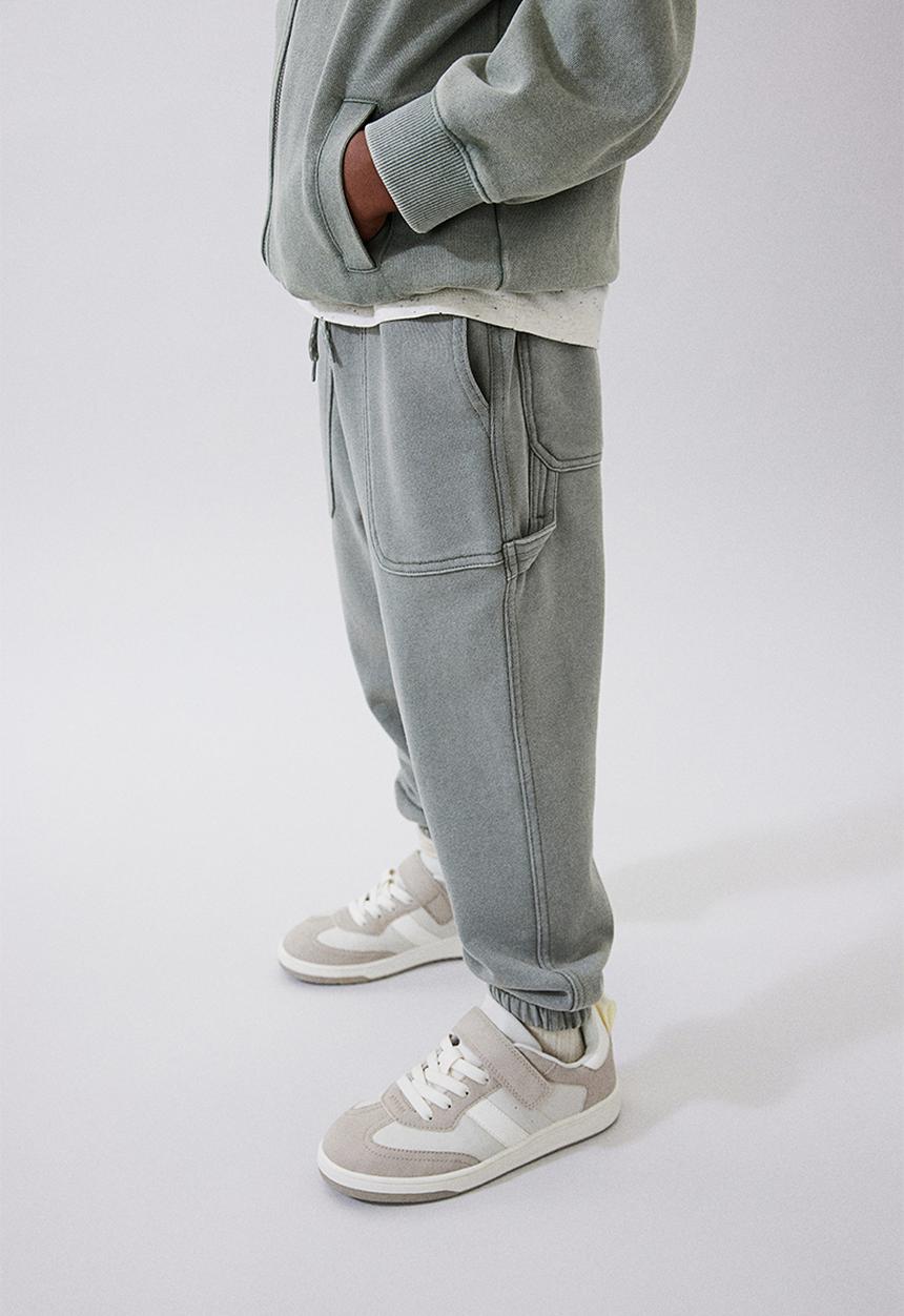 H&M - Carpenter joggers - washed khaki green