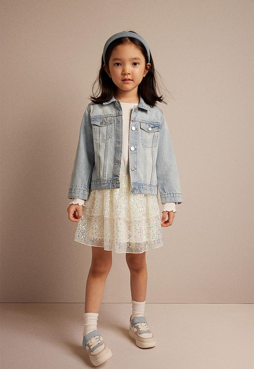 H&M - Sequined tulle skirt - white