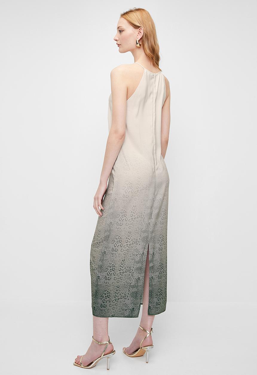 Superbalist - Halter midi slip dress - icey leopard ombre