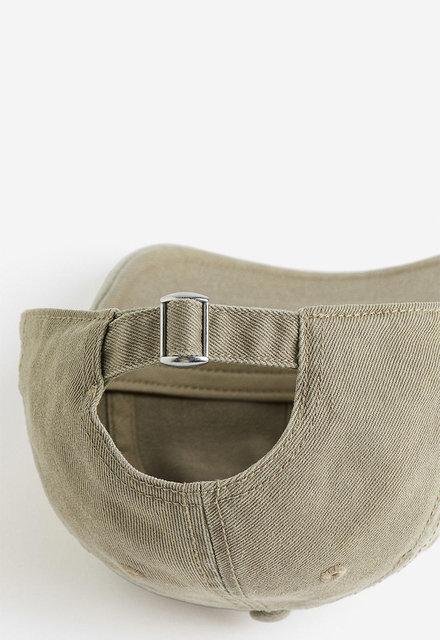 H&M - Washed-look denim cap - beige