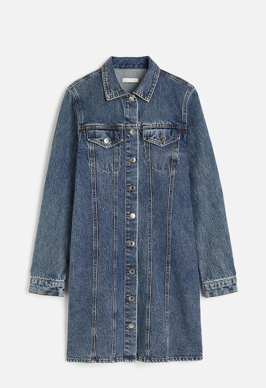 H&M - Cotton denim dress - dark denim blue 