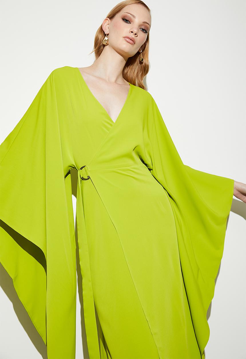 VELVET - Statement maxi dress - bright chartreuse