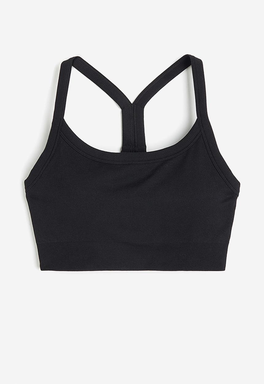 H&M - Drymove™ seamless medium support sports bra - black