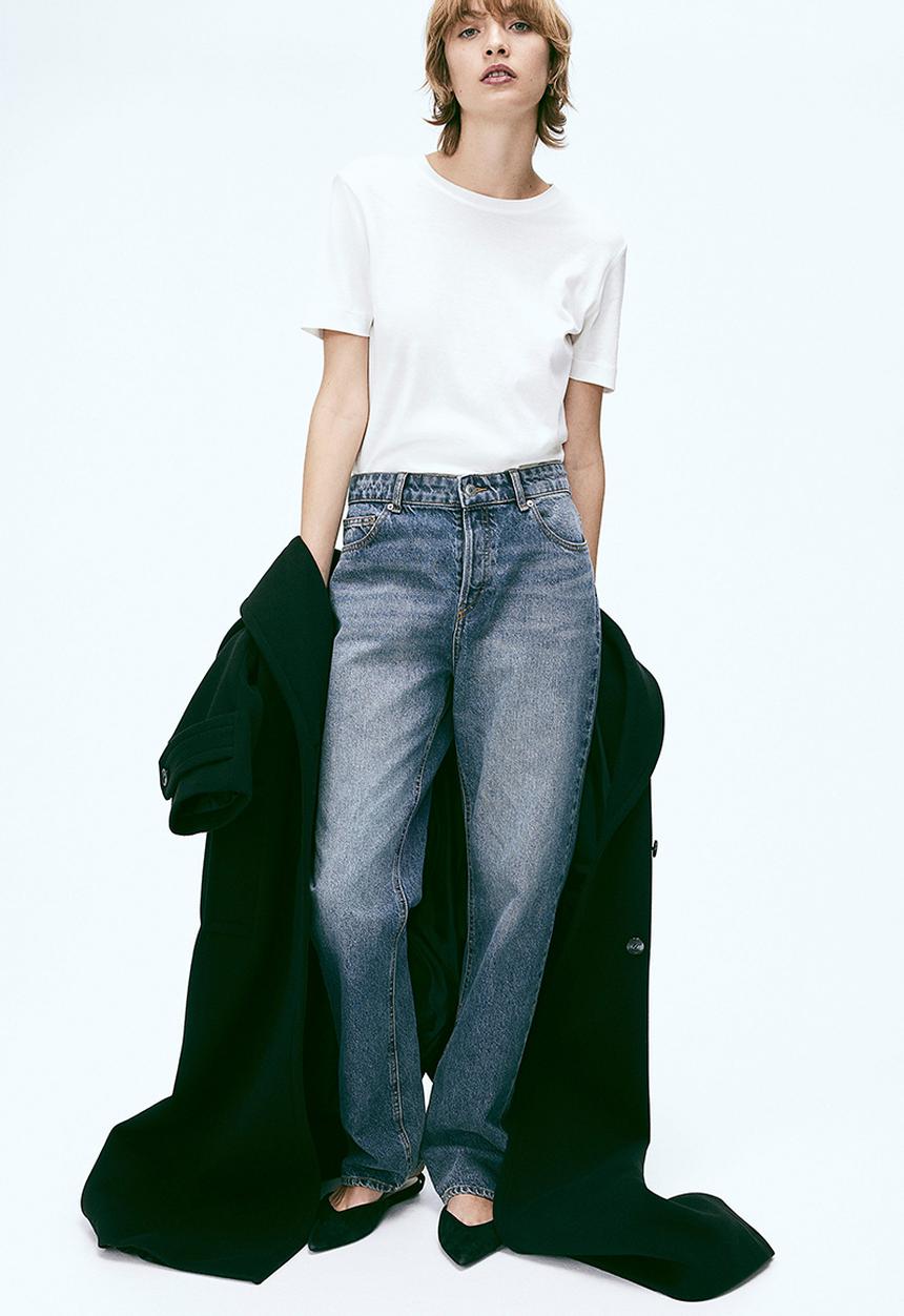 H&M - Straight high jeans - denim blue