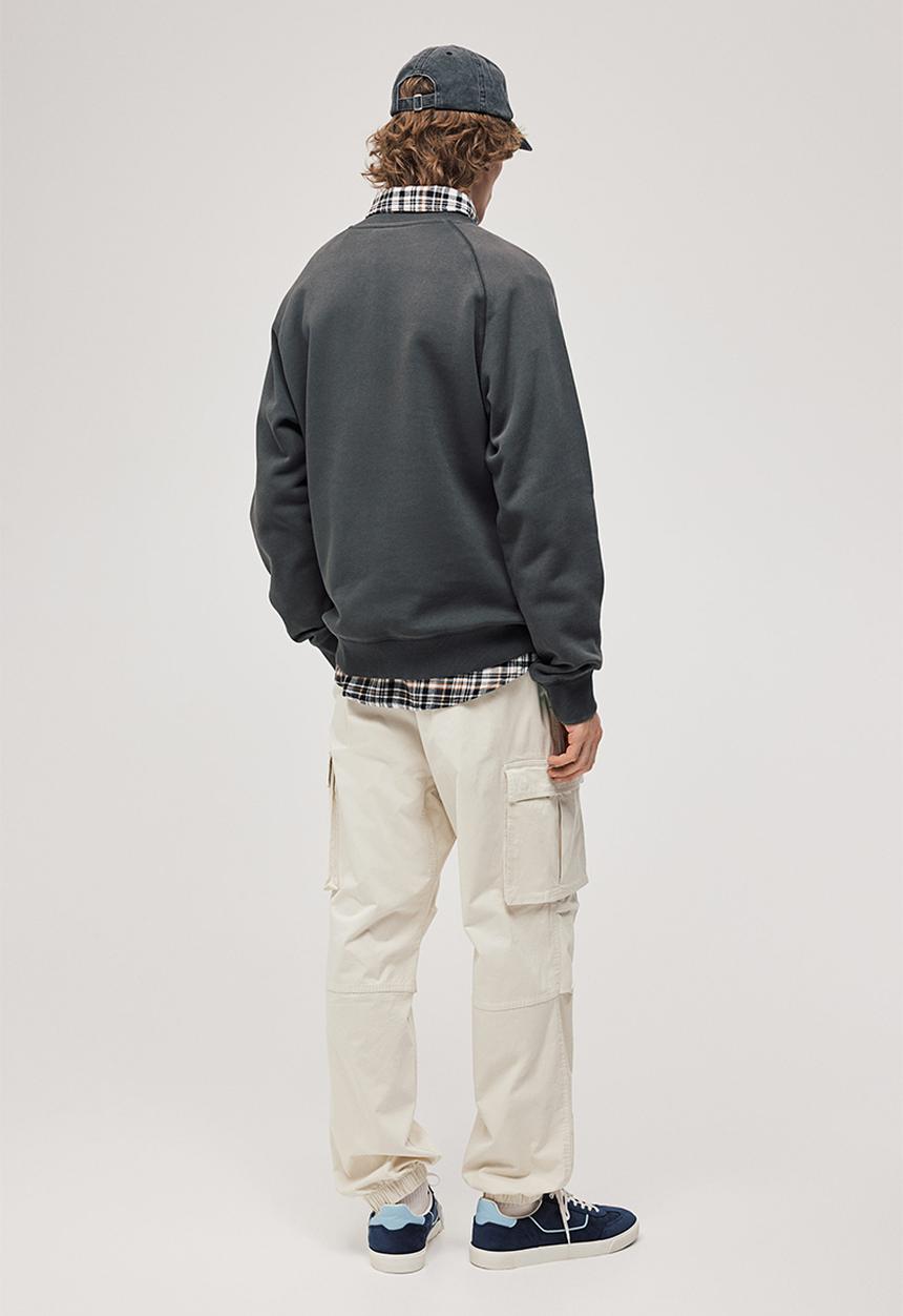 H&M - Relaxed fit cotton cargo joggers - cream 