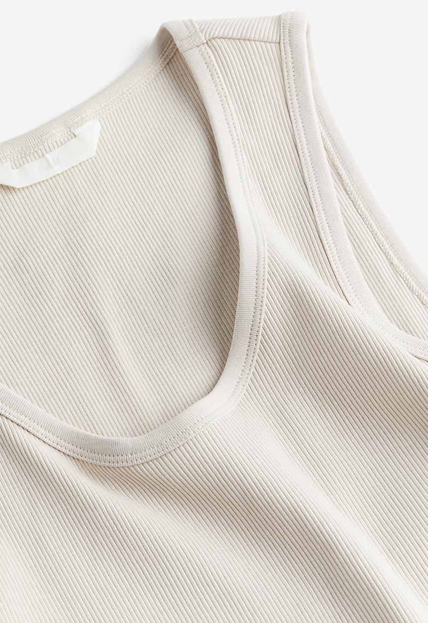 H&M - Ribbed vest top - light beige