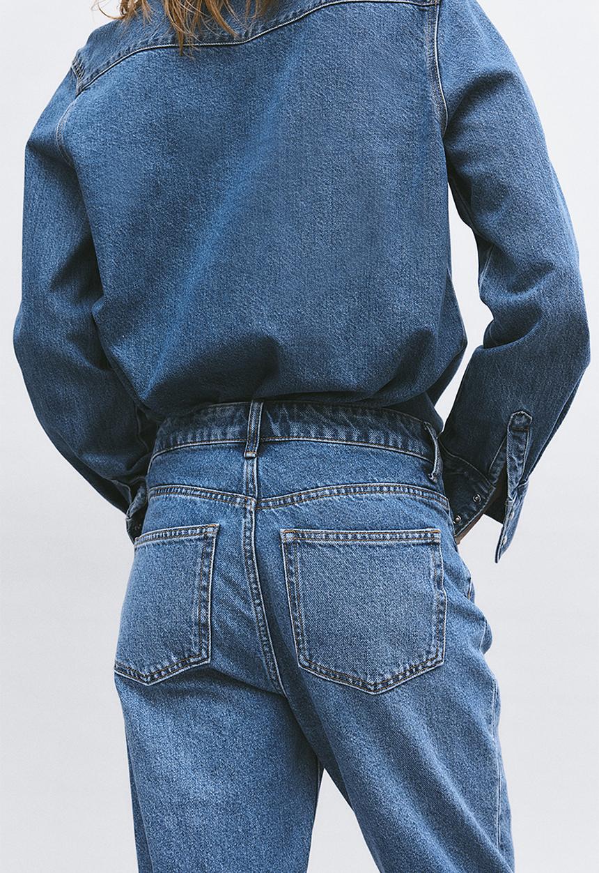H&M - Straight high jeans - medium denim blue 