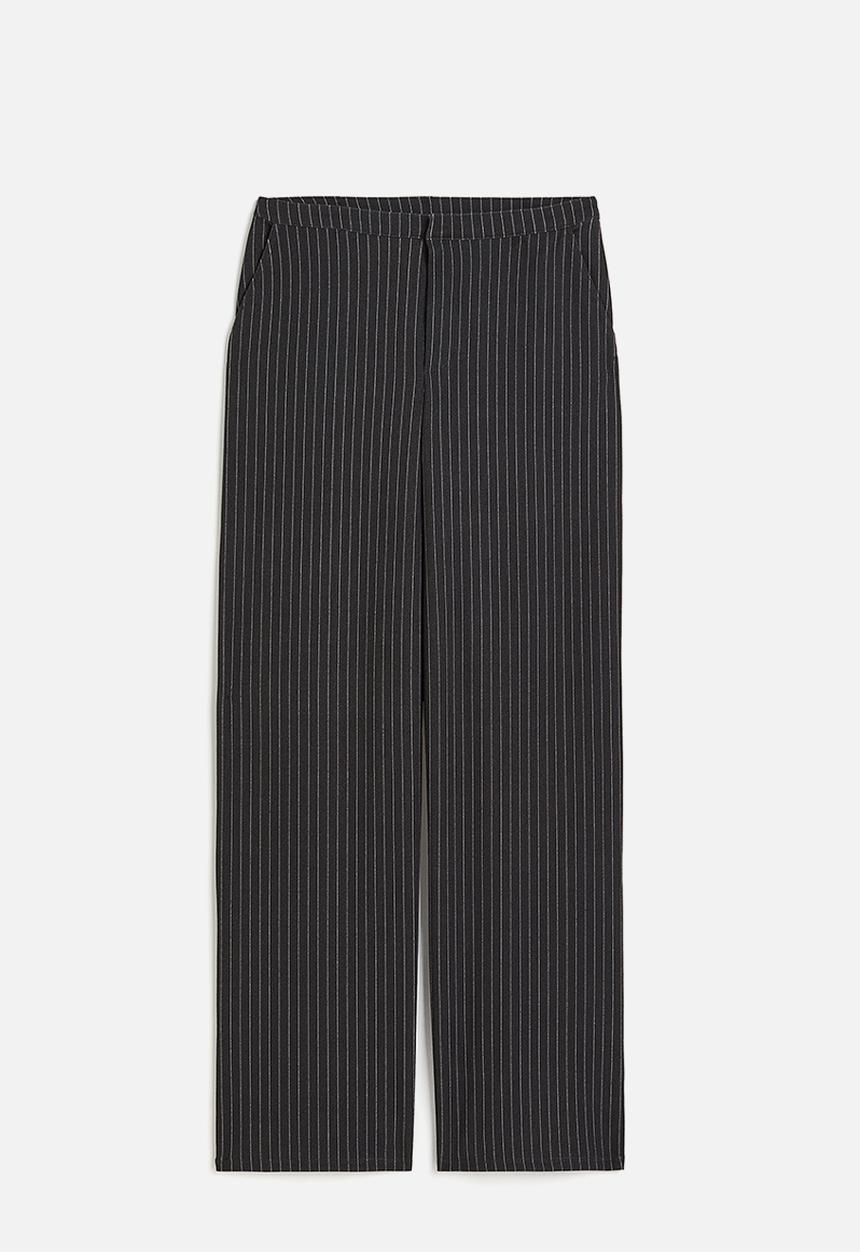 H&M - Jersey crêpe trousers - dark grey pinstriped