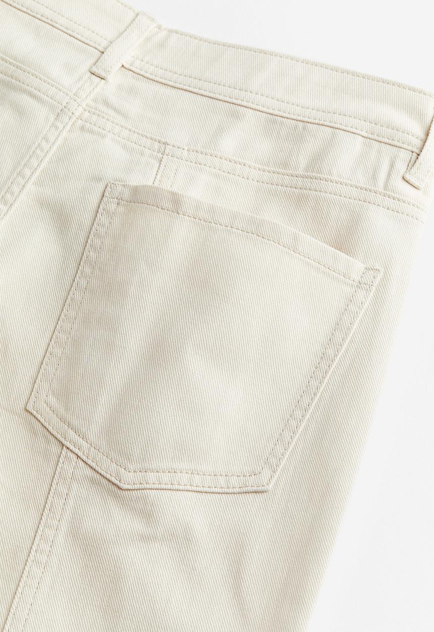 H&M - Wide twill trousers - light beige