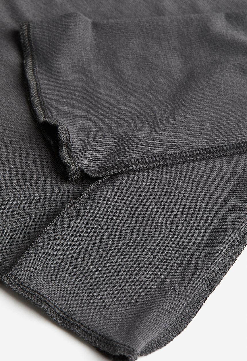 H&M - Flatlock-seam long-sleeved top - dark grey