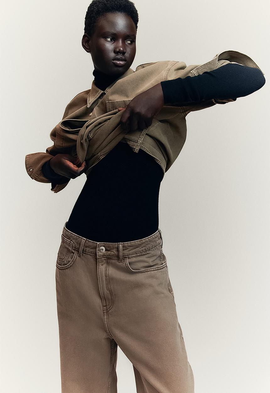 H&M - Baggy low jeans - dark greige