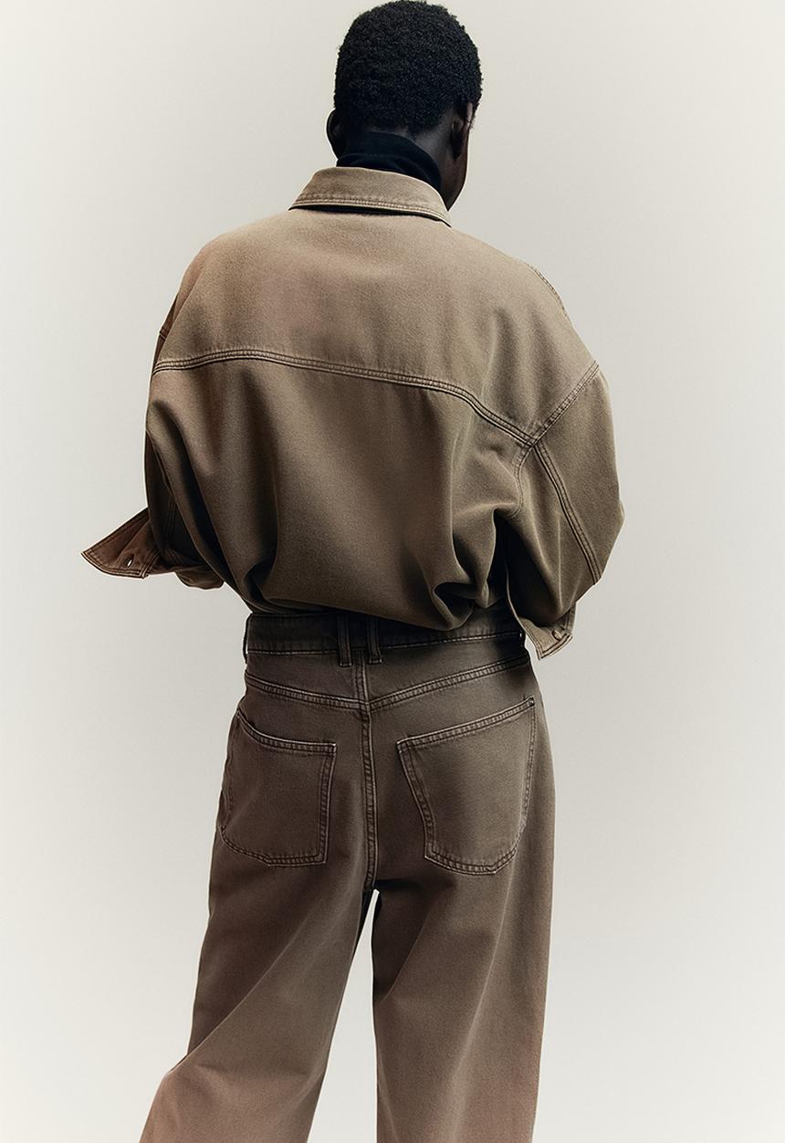 H&M - Baggy low jeans - dark greige