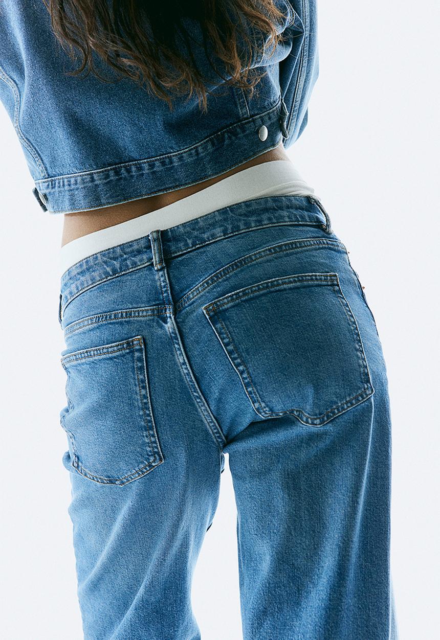 H&M - Wide high jeans - denim blue