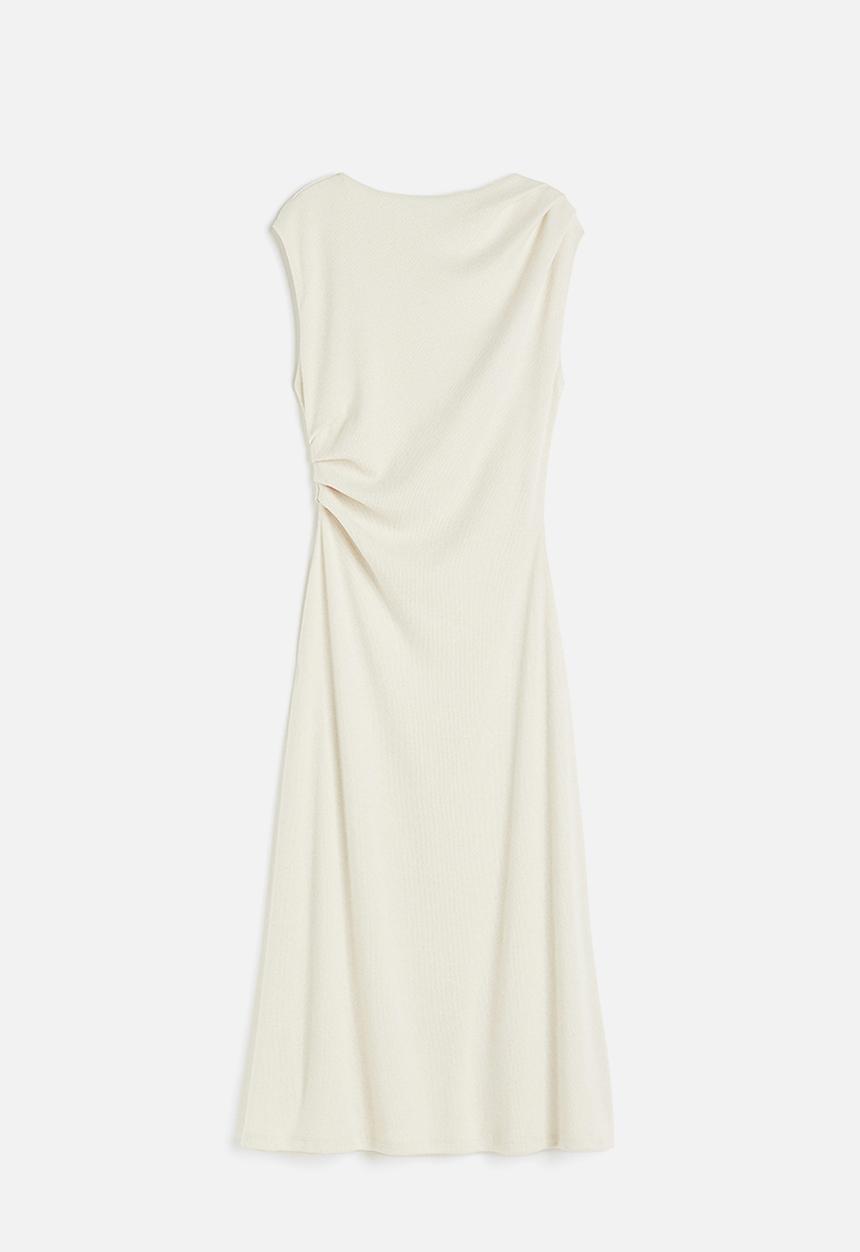 H&M - Draped jersey dress - cream