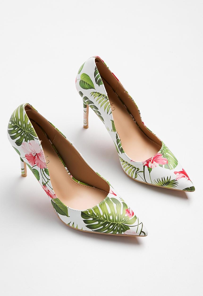 Miss Black - Lola 5 Court Heel - White Combo