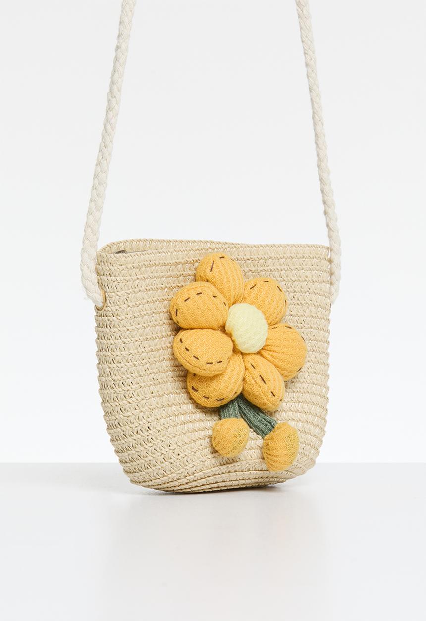 Pop Candy - Floral straw bag - neutral