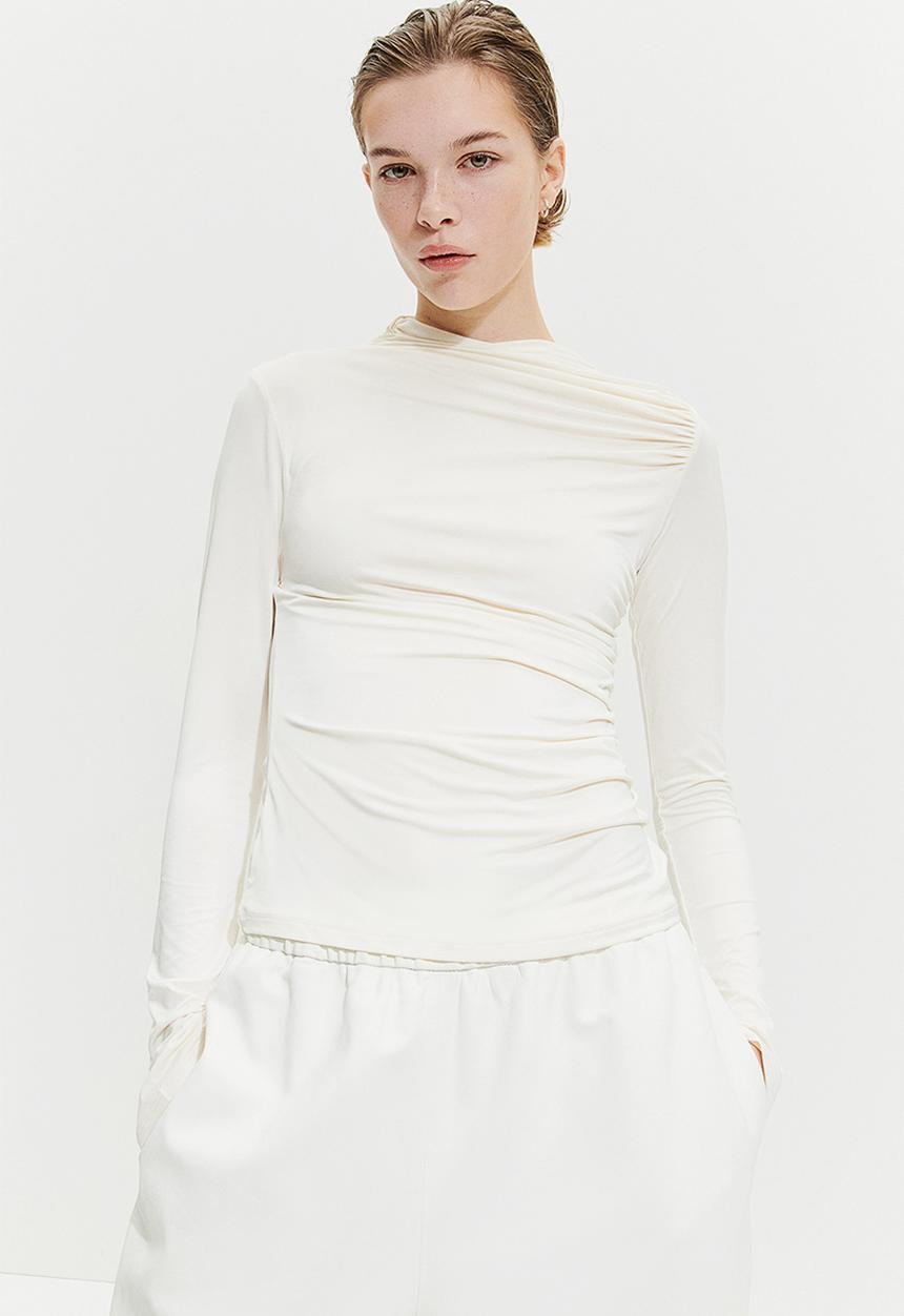 H&M - Draped jersey top - cream