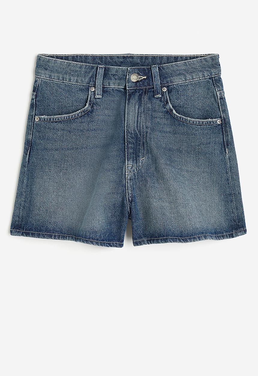 H&M - High denim shorts - denim blue