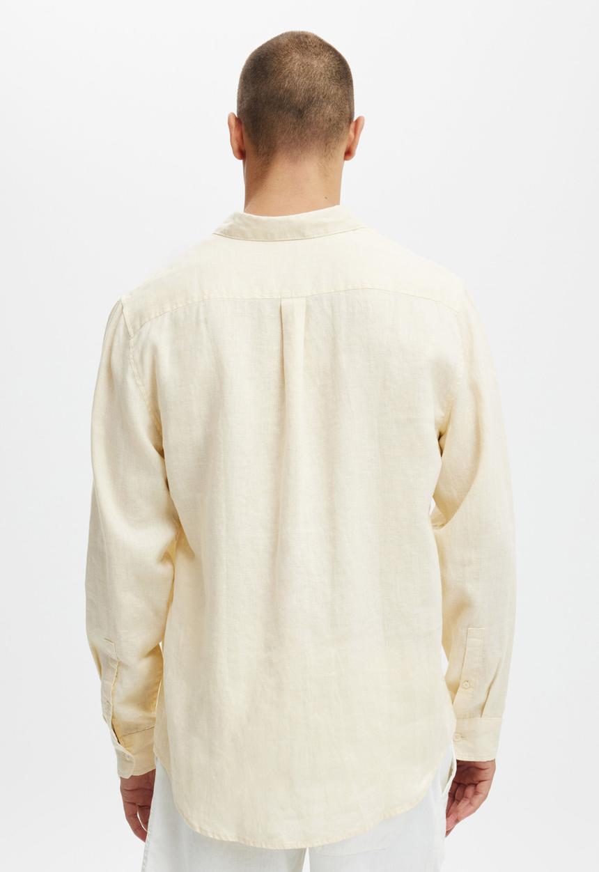 Cotton On - Linen long sleeve shirt - cream