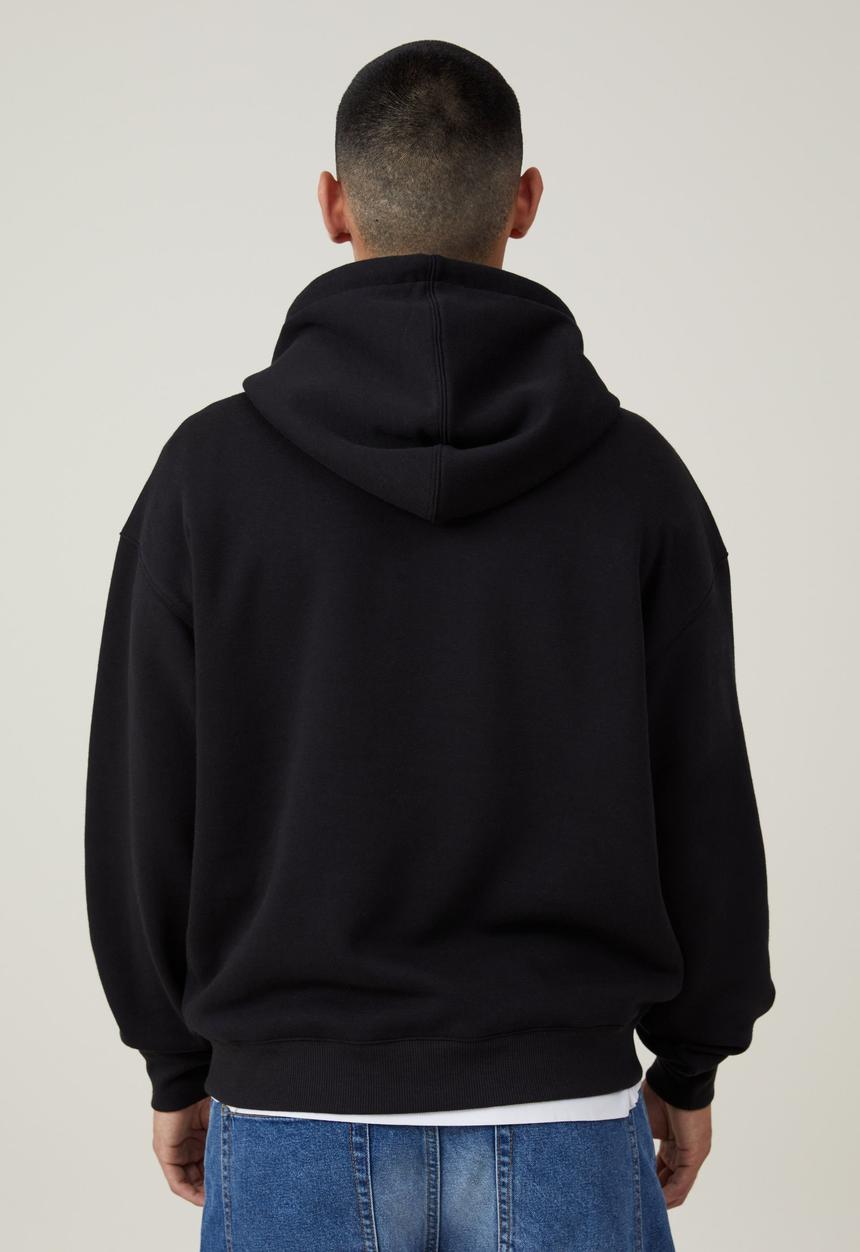 Cotton On - Box fit graphic hoodie - black / paris collegiate