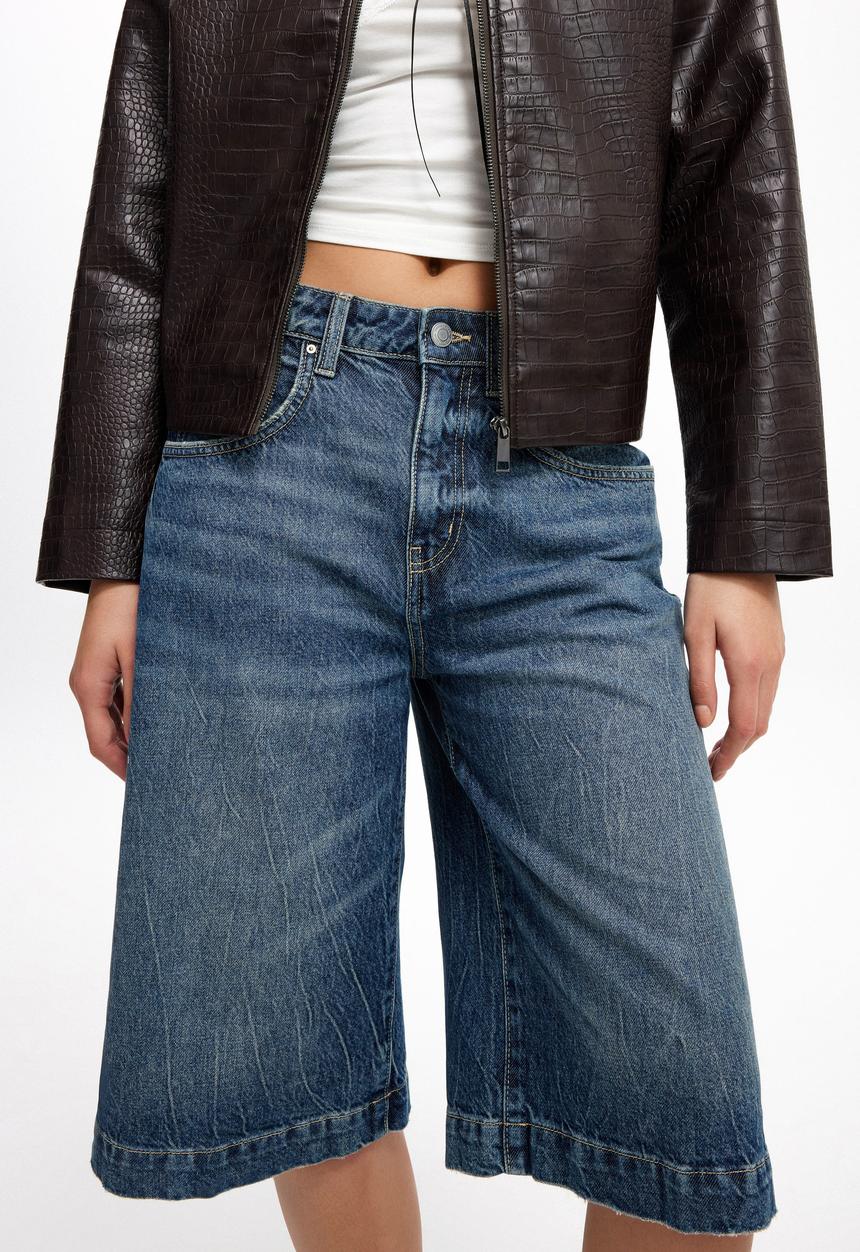 Cotton On - 90 S Baggy Denim Jort - Blue Dusk