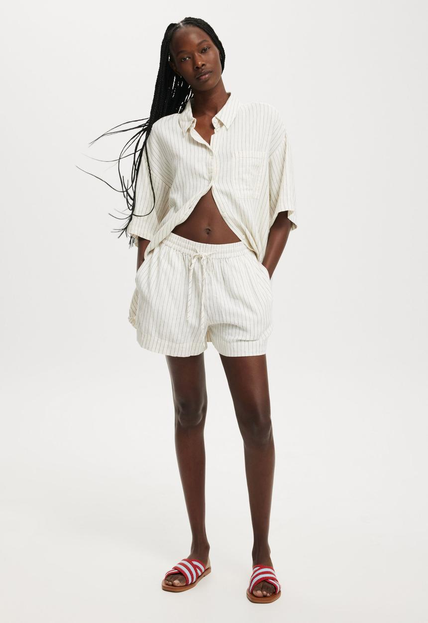 Cotton On - Haven Short Sleeve Shirt - Dahna Pinstripe