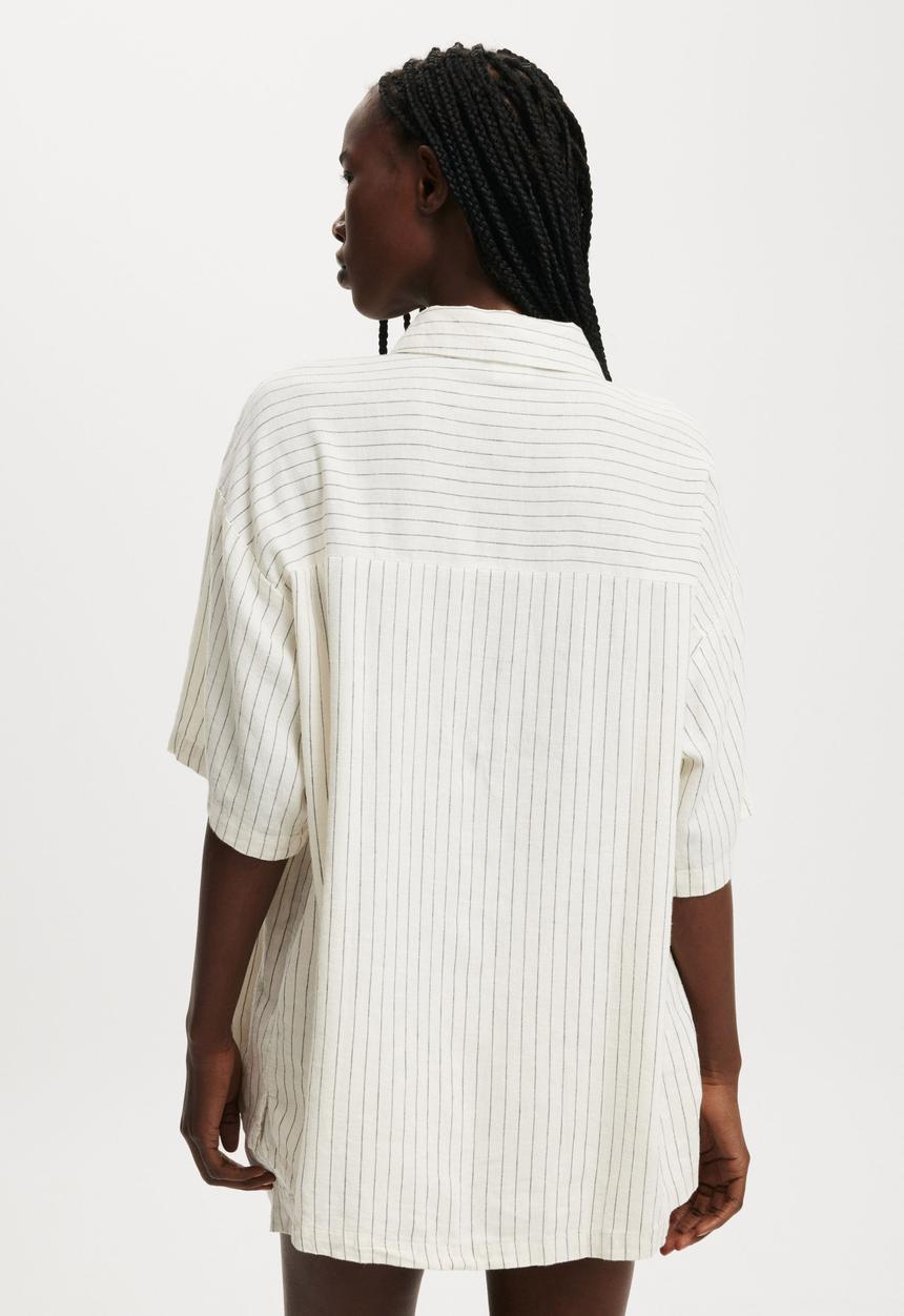 Cotton On - Haven Short Sleeve Shirt - Dahna Pinstripe